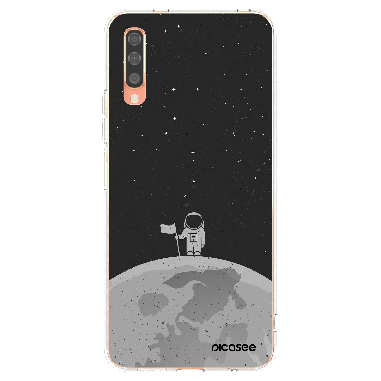 Picasee Samsung Galaxy A70 A705F Hülle - Transparentes Silikon - Astronaut