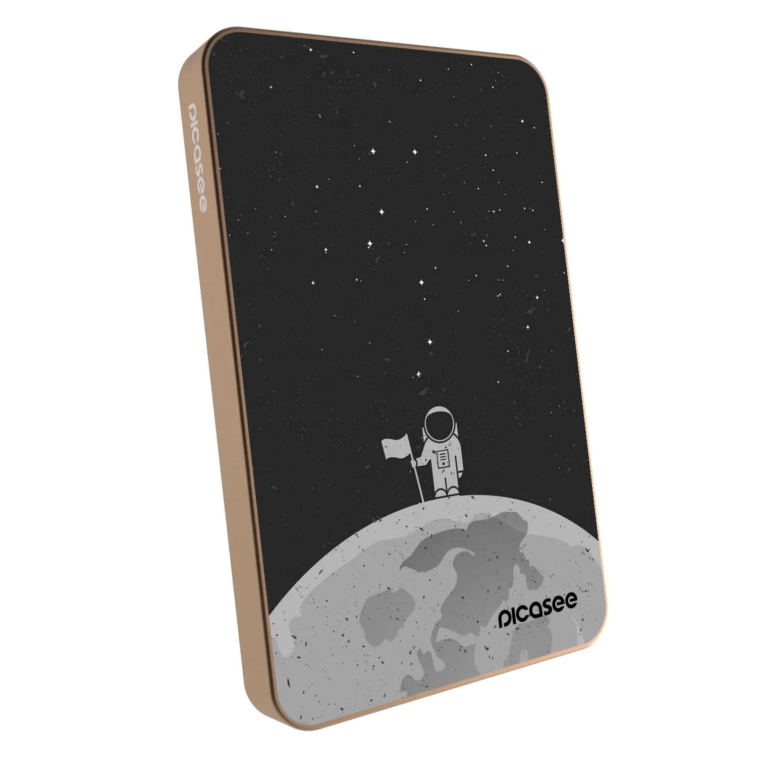 Picasee Powerbank mit MagSafe 5 000 mAh Golden - Astronaut