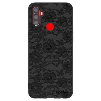 Picasee Realme 5 Hülle - Schwarzes Silikon - Dark Elegance