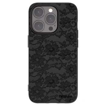 Picasee Apple iPhone 15 Pro Hülle - Schwarzes Silikon - Dark Elegance