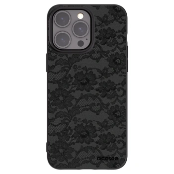 Picasee Apple iPhone 15 Pro Max Hülle - Schwarzes Silikon - Dark Elegance