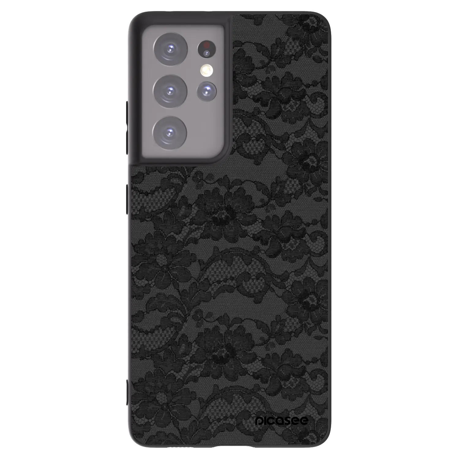 Picasee Samsung Galaxy S21 Ultra 5G G998B Hülle - Schwarzes Silikon - Dark Elegance
