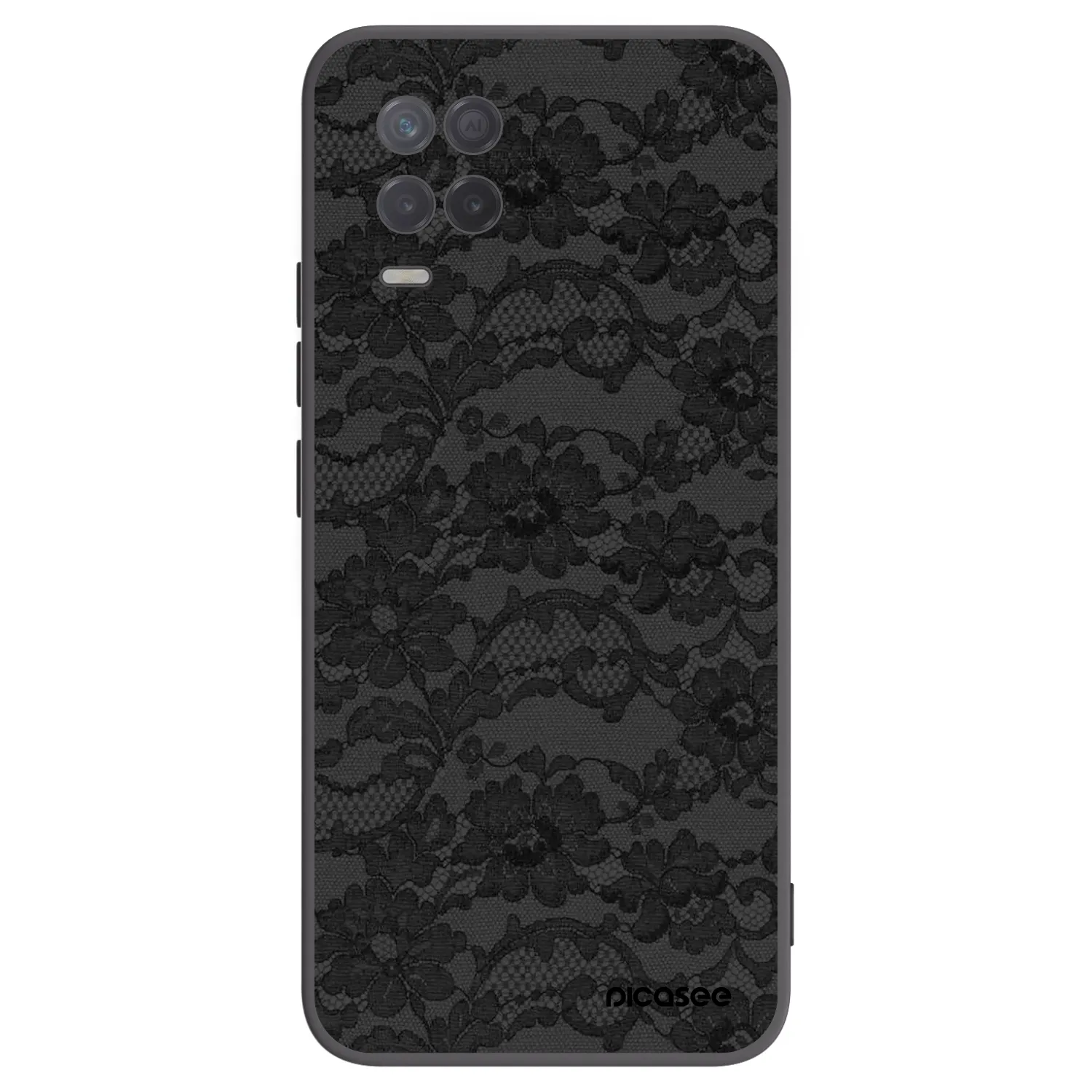Picasee Realme 8 5G Hülle - Schwarzes Silikon - Dark Elegance