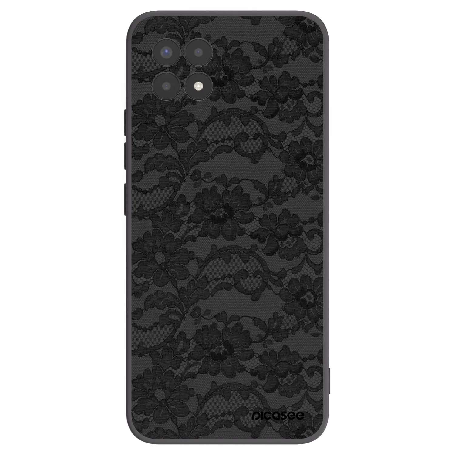Picasee Realme 8i Hülle - Schwarzes Silikon - Dark Elegance