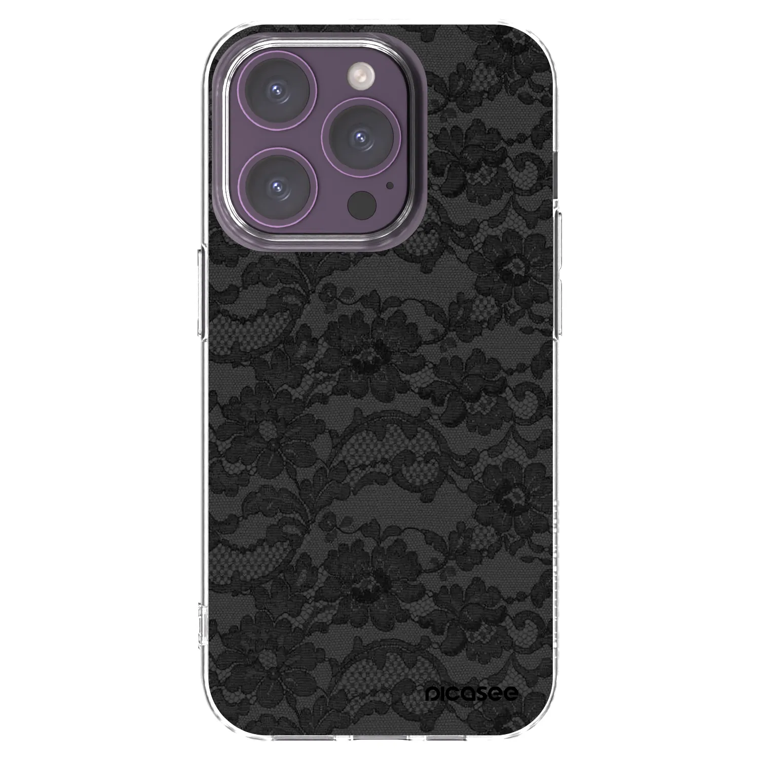 Picasee Apple iPhone 14 Pro Hülle - Transparentes Silikon - Dark Elegance