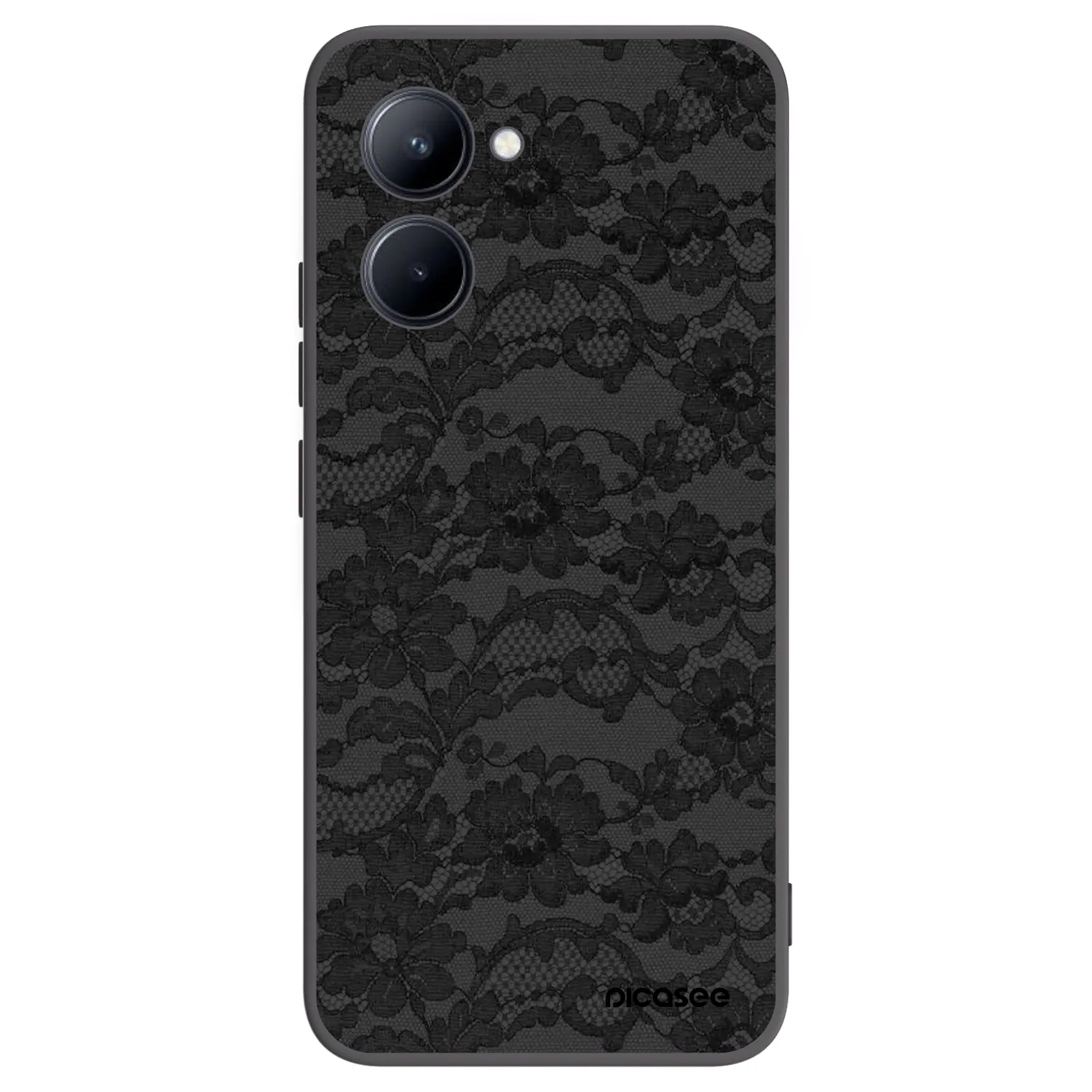 Picasee Realme C33 (2023) Hülle - Schwarzes Silikon - Dark Elegance