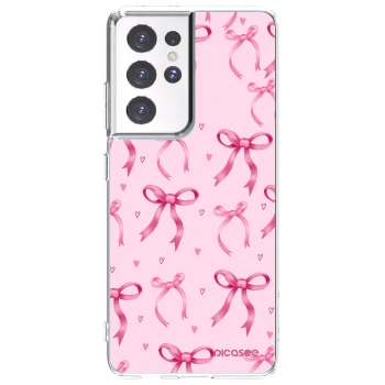 Picasee Samsung Galaxy S21 Ultra 5G G998B Hülle - Transparentes Silikon - Bow Aesthetic