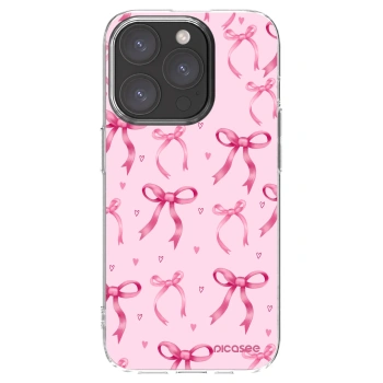 Picasee Apple iPhone 15 Pro Hülle - Transparentes Silikon - Bow Aesthetic
