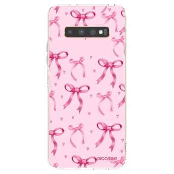 Picasee Samsung Galaxy S10 Plus G975 Hülle - Transparentes Silikon - Bow Aesthetic