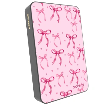 Picasee Powerbank mit MagSafe 10 000 mAh Grau - Bow Aesthetic