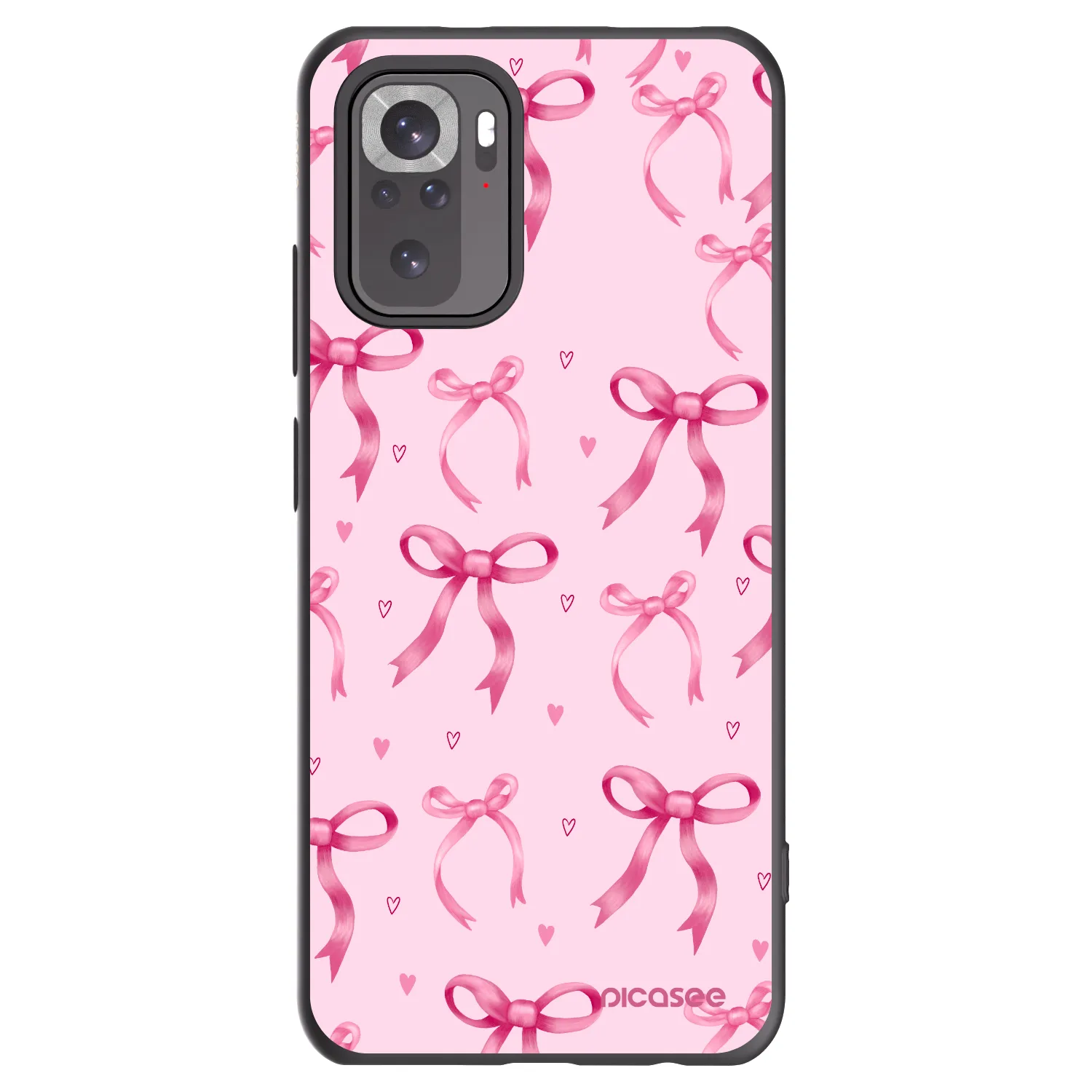 Picasee Xiaomi Redmi Note 10S Hülle - Schwarzes Silikon - Bow Aesthetic