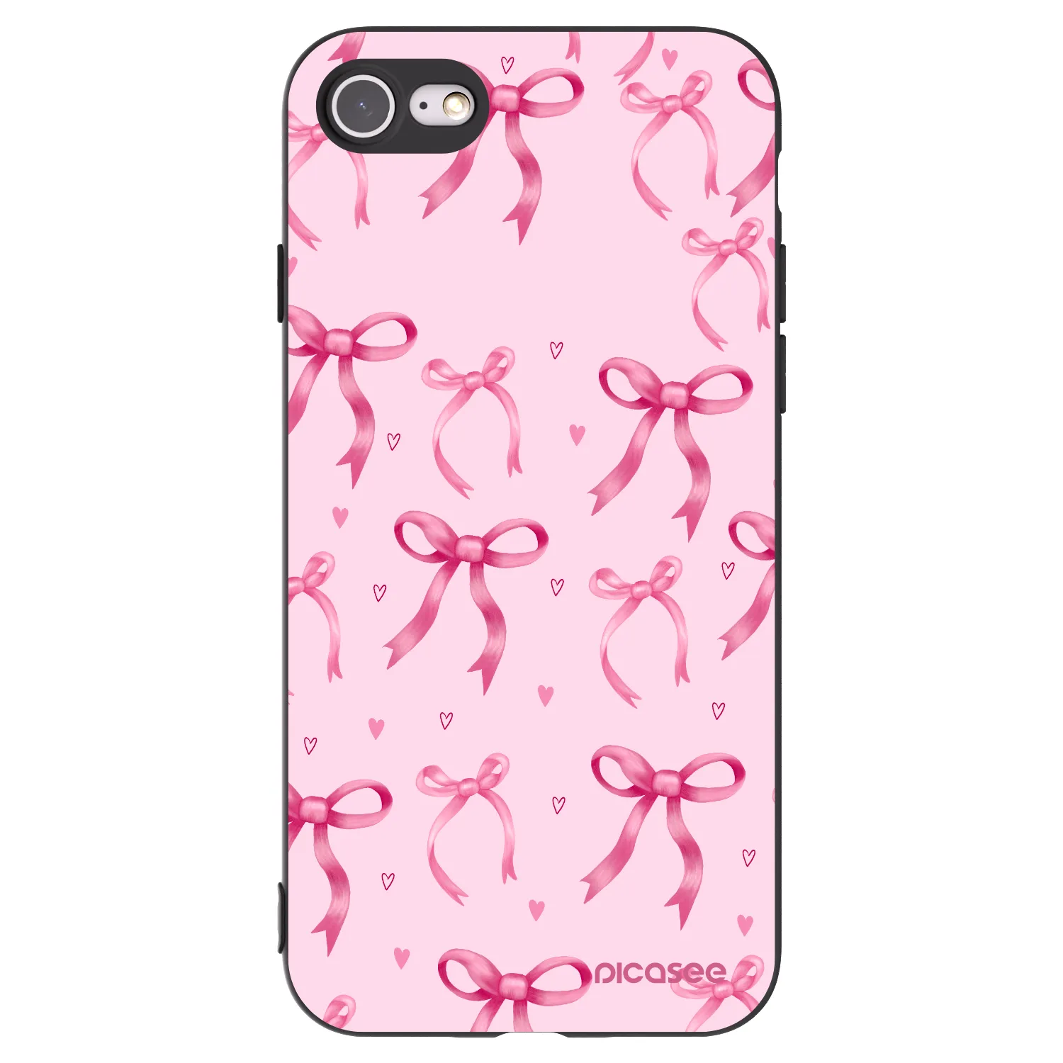 Picasee Apple iPhone SE 2022 Hülle - Schwarzes Silikon - Bow Aesthetic