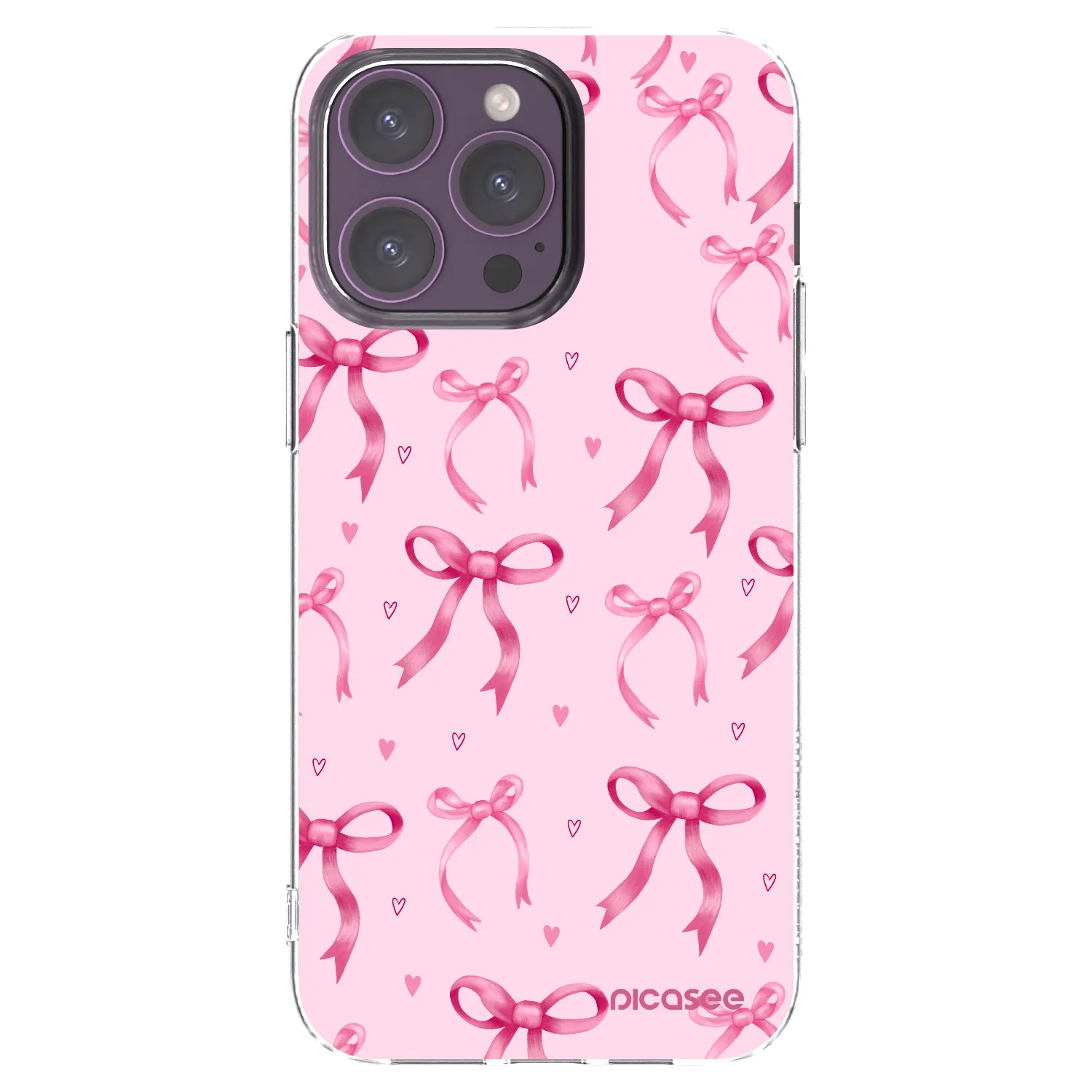 Picasee Apple iPhone 14 Pro Max Hülle - Transparentes Silikon - Bow Aesthetic
