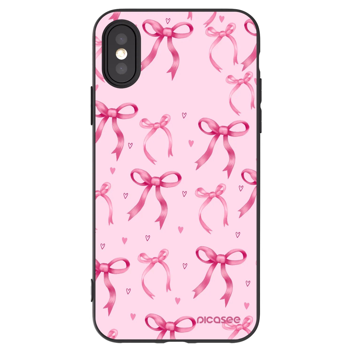 Picasee Apple iPhone X/XS Hülle - Schwarzes Silikon - Bow Aesthetic