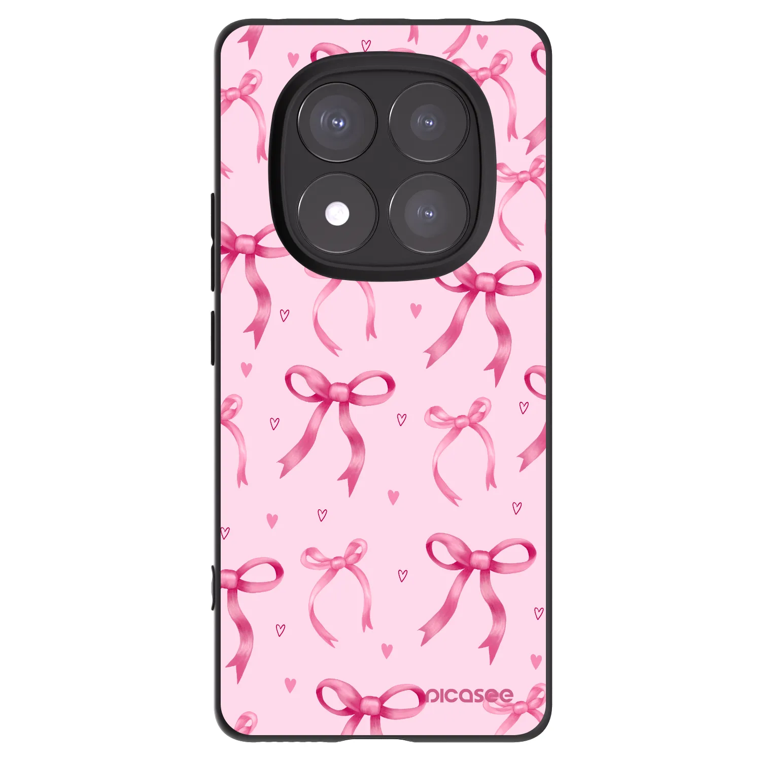 Picasee Xiaomi Redmi Note 14 Pro 5G Hülle - Schwarzes Silikon - Bow Aesthetic