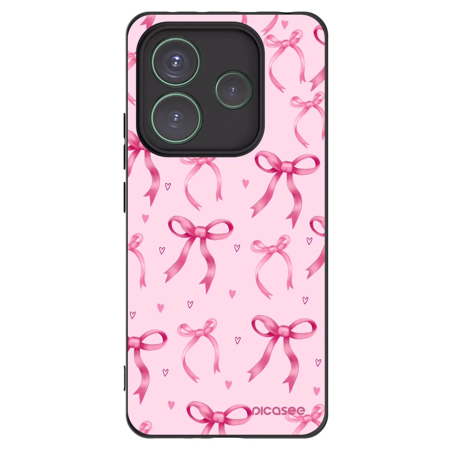 Picasee Xiaomi Redmi Note 14 5G Hülle - Schwarzes Silikon - Bow Aesthetic