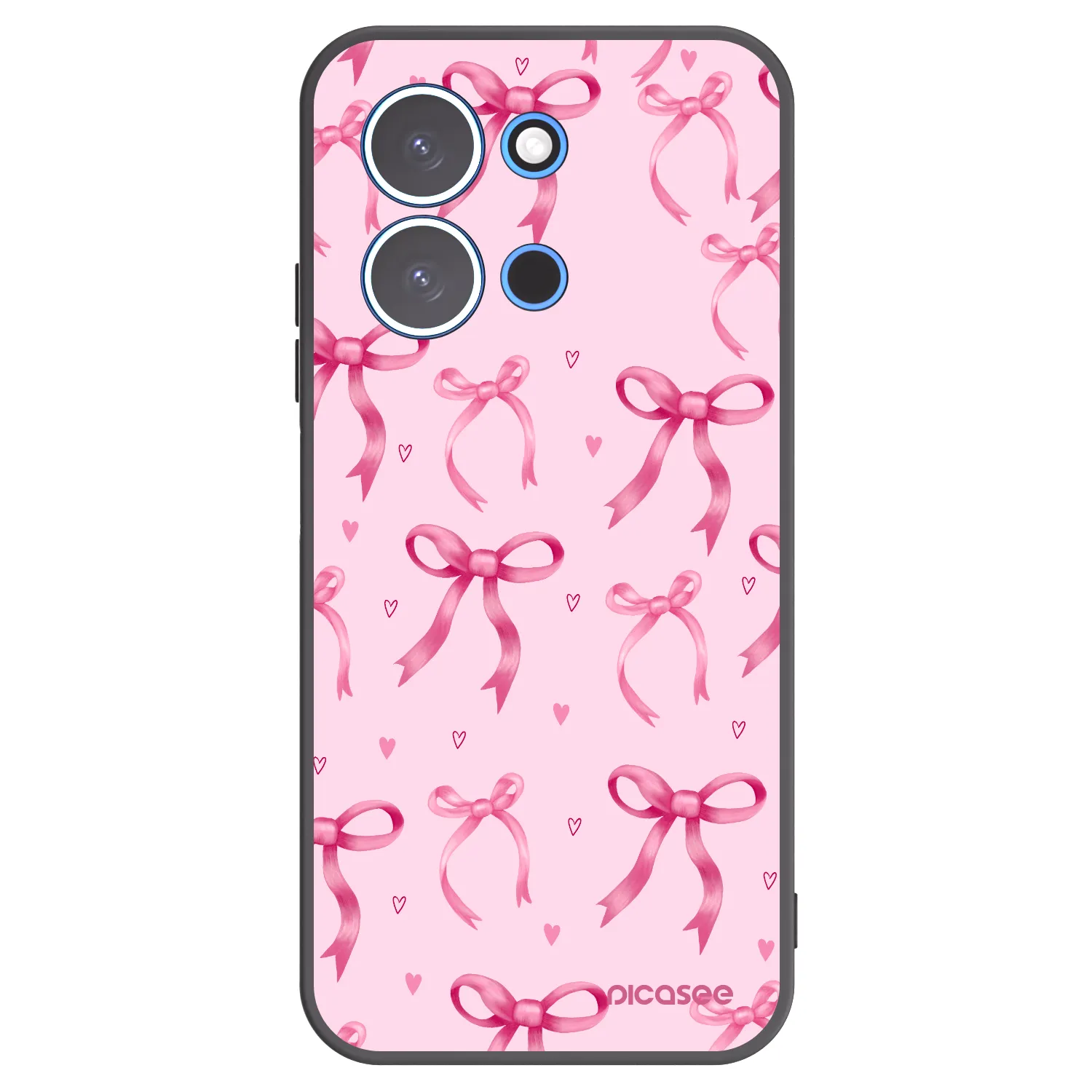 Picasee Xiaomi Redmi 15C 4G Hülle - Schwarzes Silikon - Bow Aesthetic