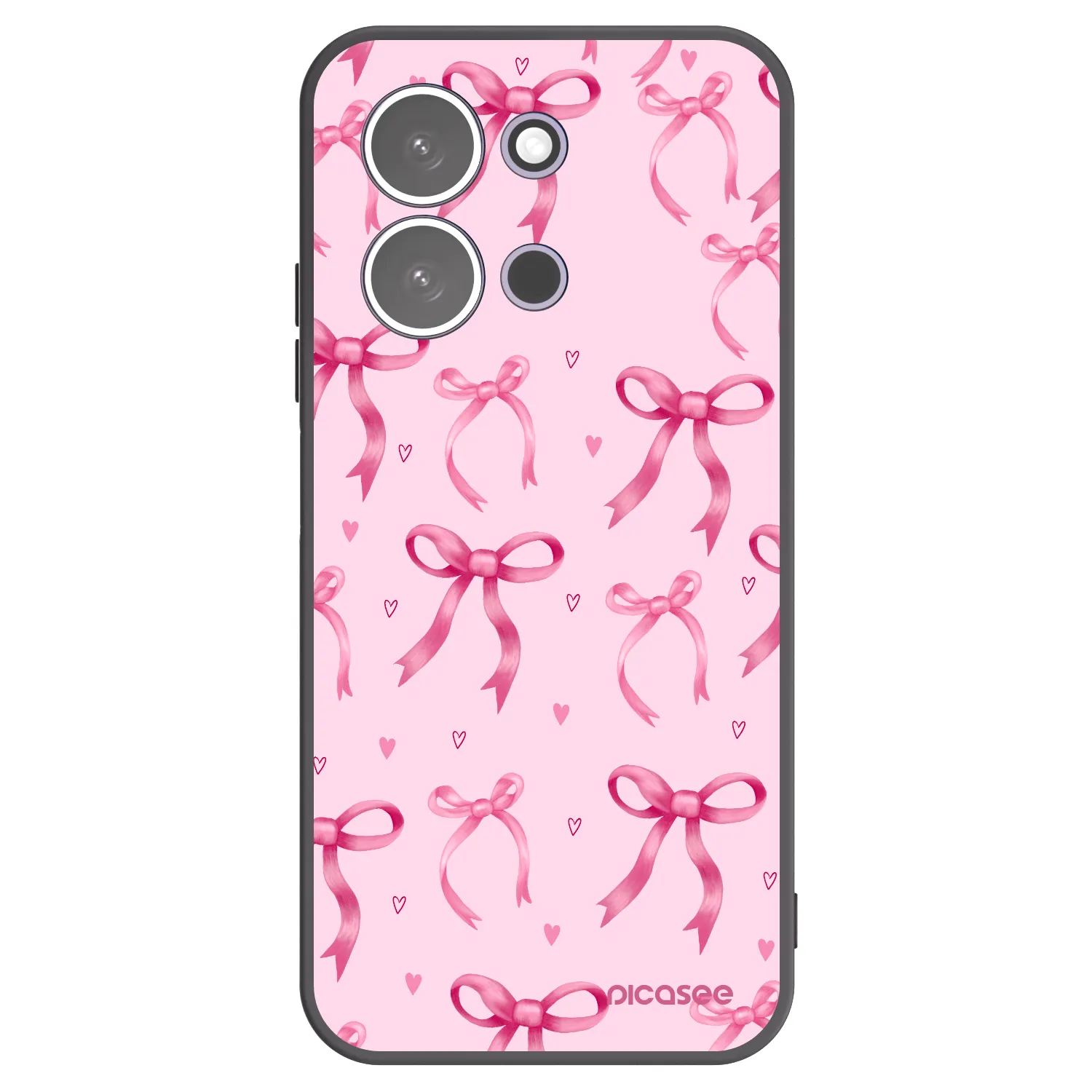 Picasee Xiaomi Redmi 15C 5G Hülle - Schwarzes Silikon - Bow Aesthetic