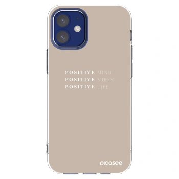 Picasee Apple iPhone 12 mini Hülle - Transparentes Silikon - Positive Vibes