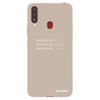 Picasee Samsung Galaxy A20s Hülle - Transparentes Silikon - Positive Vibes