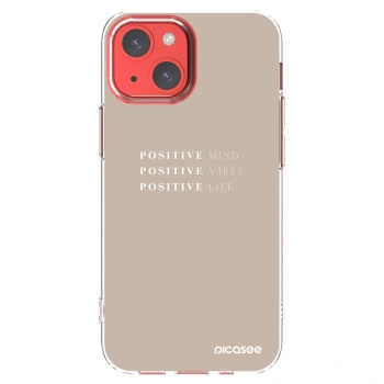 Picasee Apple iPhone 13 mini Hülle - Transparentes Silikon - Positive Vibes