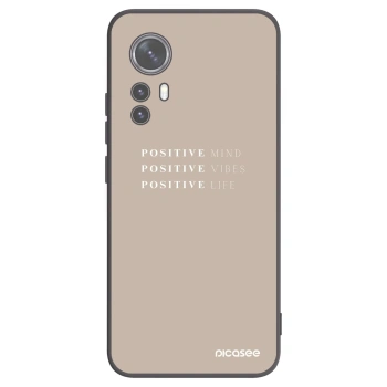 Picasee Xiaomi 12 Hülle - Schwarzes Silikon - Positive Vibes