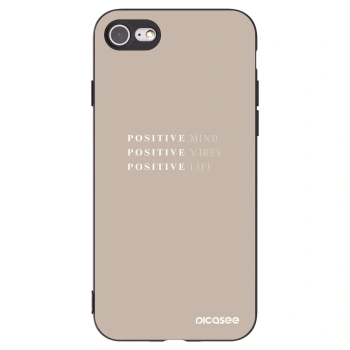 Picasee Apple iPhone 7 Hülle - Schwarzes Silikon - Positive Vibes