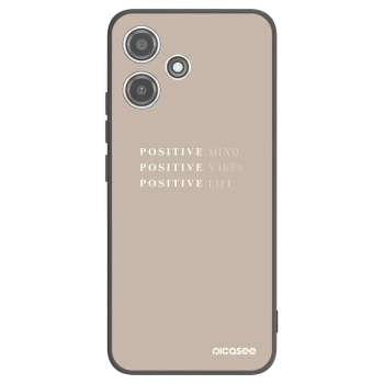 Picasee Xiaomi Redmi 12 5G Hülle - Schwarzes Silikon - Positive Vibes
