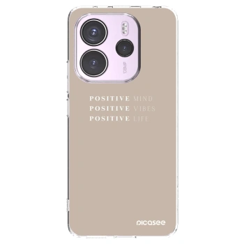 Picasee Xiaomi Redmi Note 14 4G Hülle - Transparentes Silikon - Positive Vibes