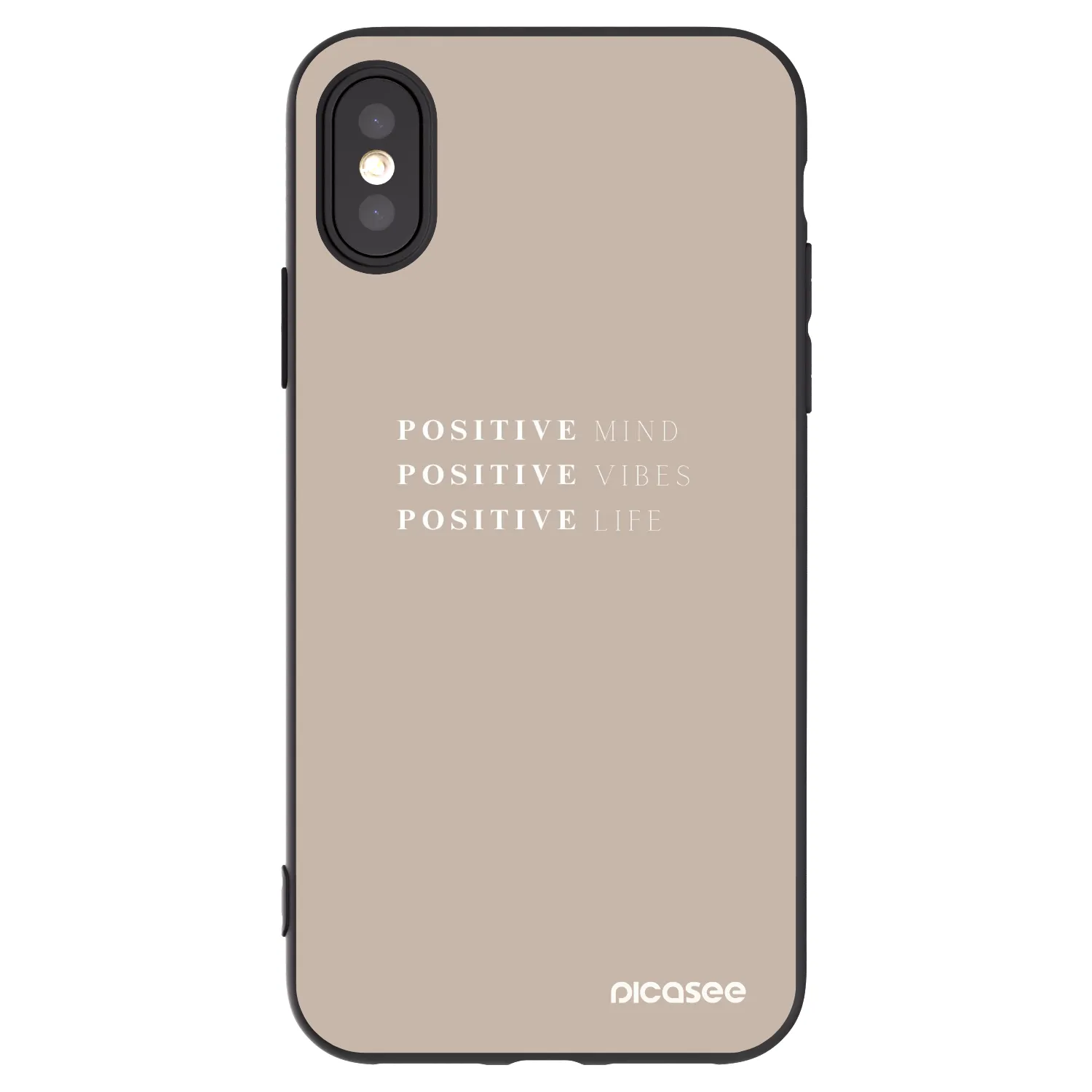 Picasee Apple iPhone X/XS Hülle - Schwarzes Silikon - Positive Vibes