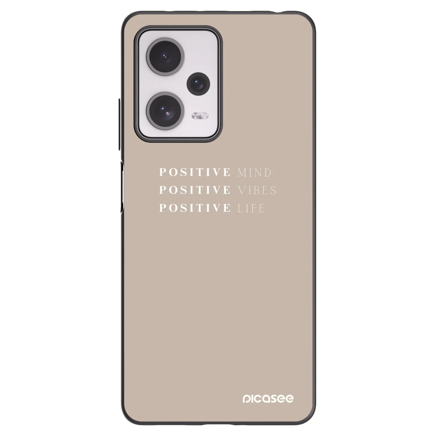 Picasee Xiaomi Redmi Note 12 Pro+ 5G Hülle - Schwarzes Silikon - Positive Vibes