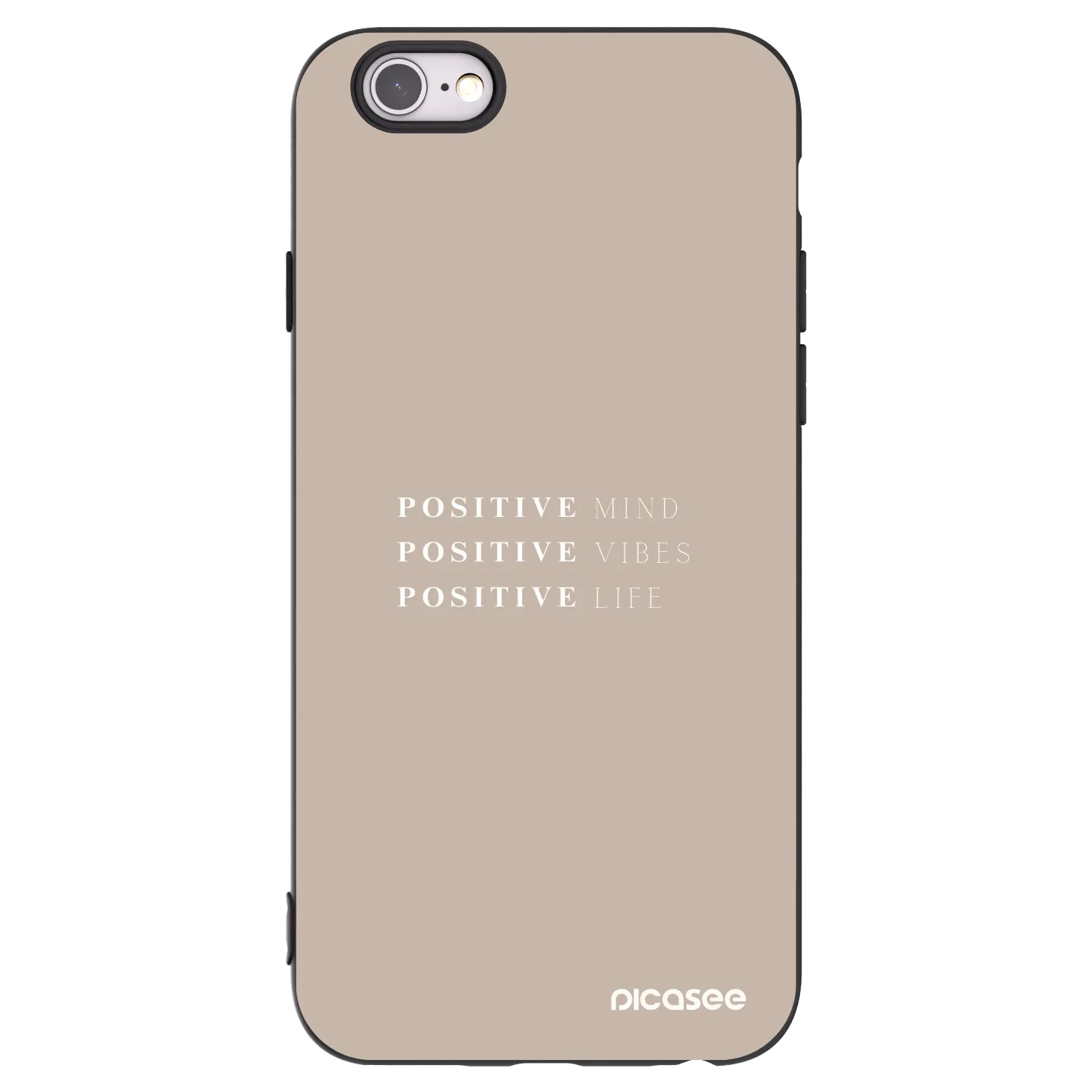 Picasee Apple iPhone 6/6S Hülle - Schwarzes Silikon - Positive Vibes