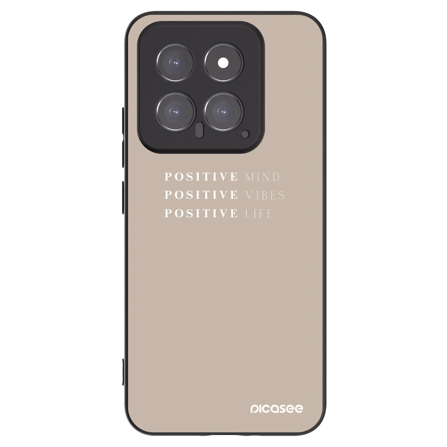Picasee Xiaomi 14 Hülle - Schwarzes Silikon - Positive Vibes