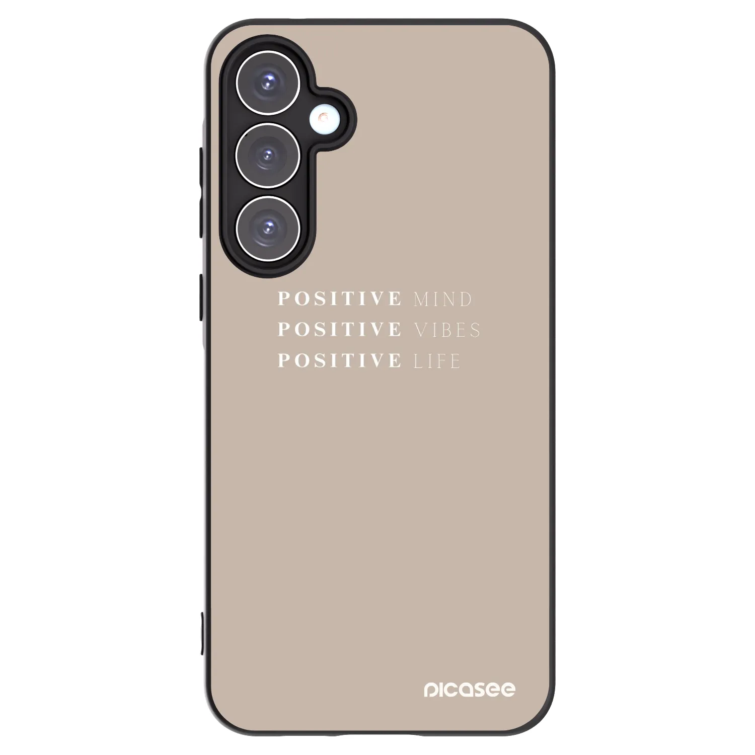 Picasee Samsung Galaxy A55 5G A556B Hülle - Schwarzes Silikon - Positive Vibes