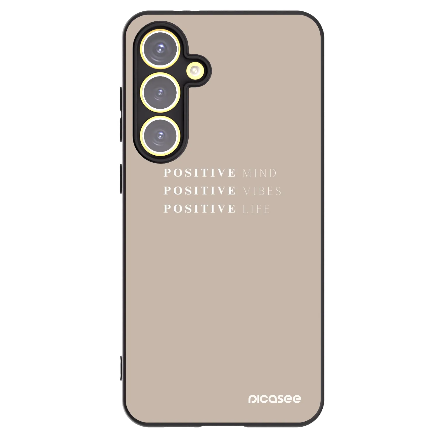 Picasee Samsung Galaxy S24 FE S721B Hülle - Schwarzes Silikon - Positive Vibes