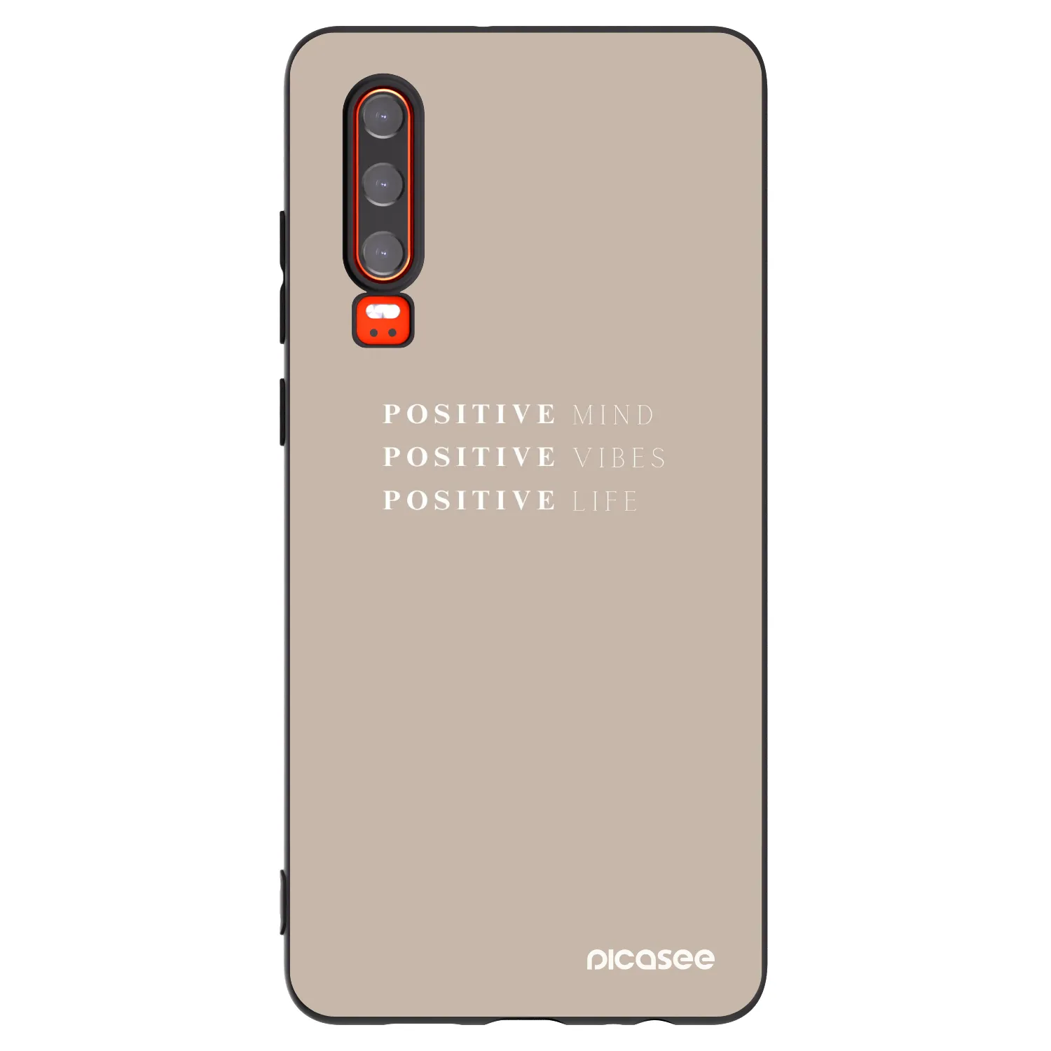 Picasee Huawei P30 Hülle - Schwarzes Silikon - Positive Vibes