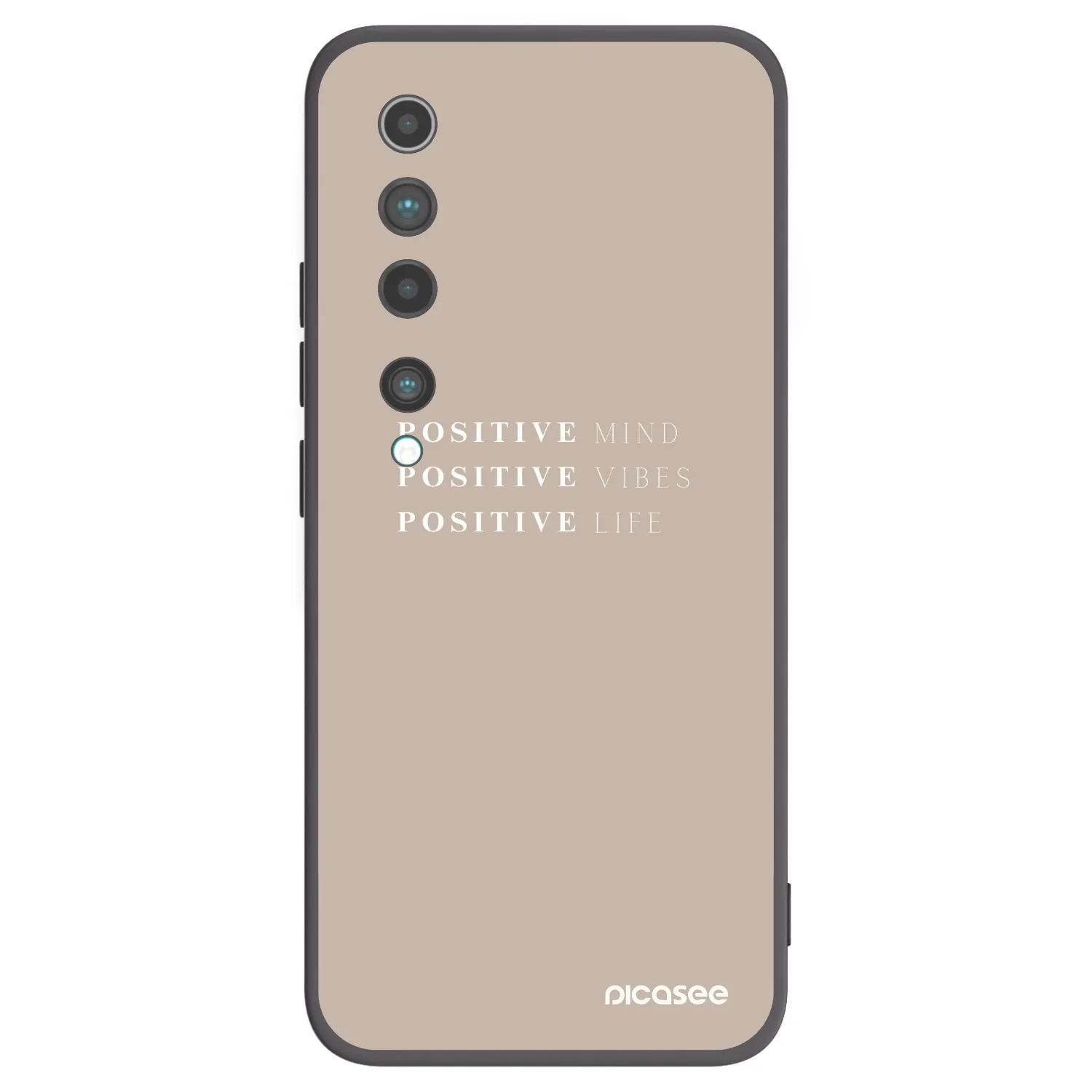 Picasee Xiaomi Mi 10 Hülle - Schwarzes Silikon - Positive Vibes