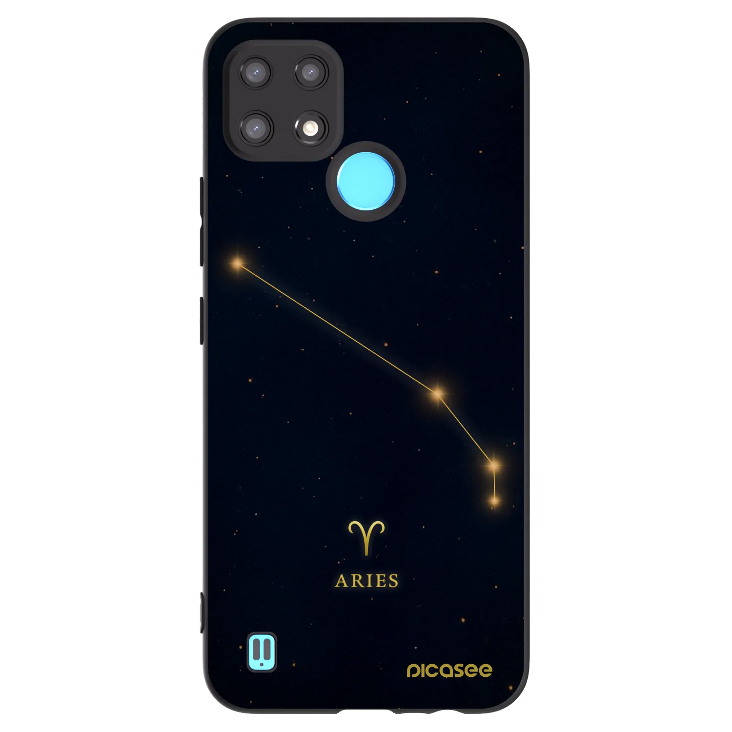 Picasee Realme C21 Hülle - Schwarzes Silikon - ARIES