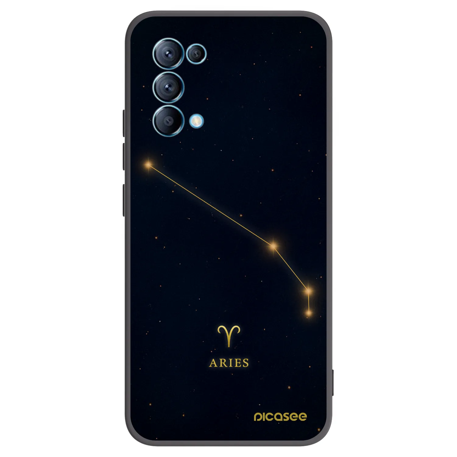 Picasee OPPO A16s Hülle - Schwarzes Silikon - ARIES