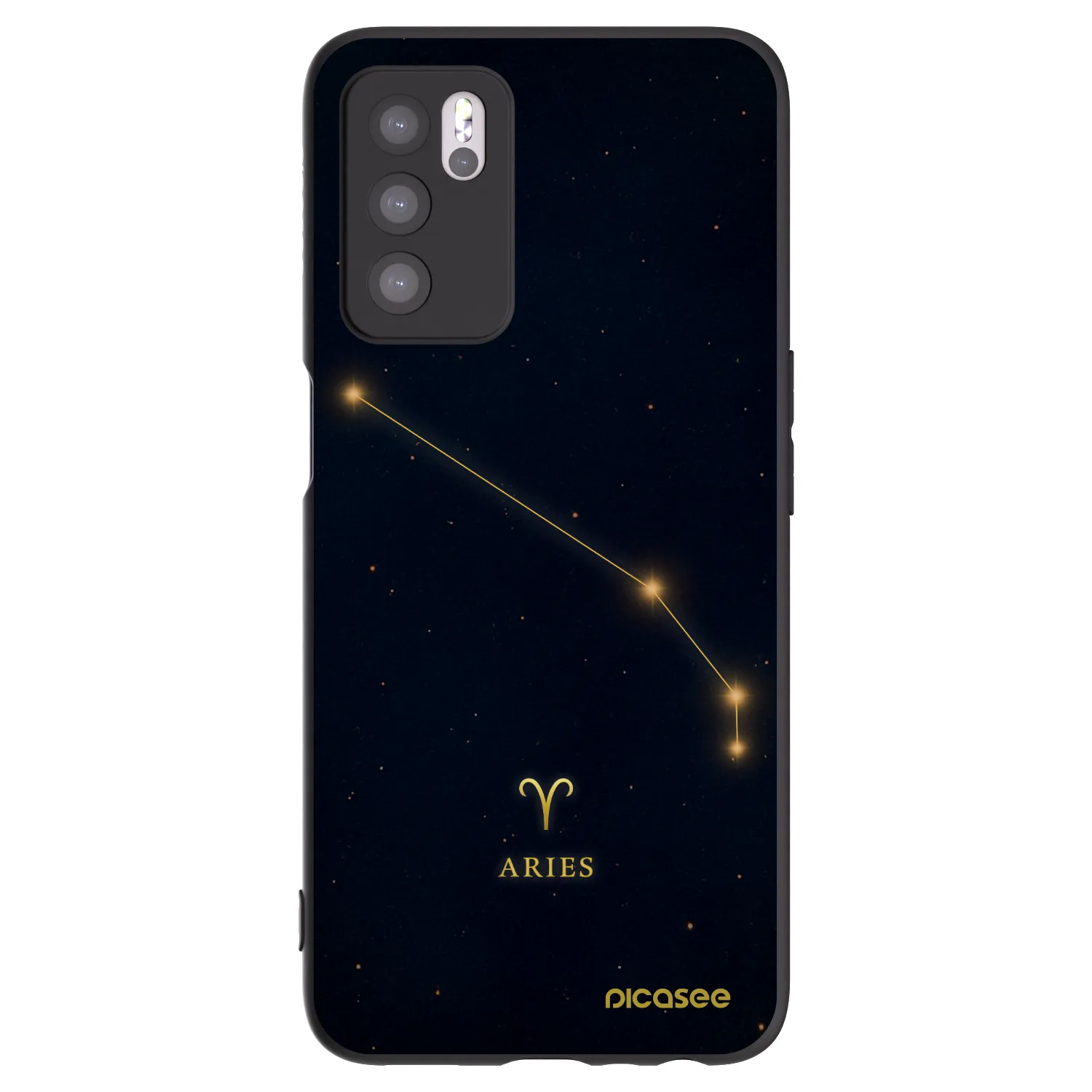Picasee OPPO A16s Hülle - Schwarzes Silikon - ARIES