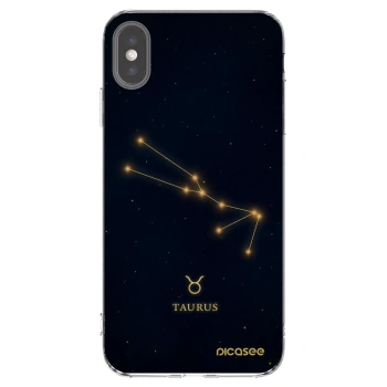 Picasee Apple iPhone XS Max Hülle - Transparentes Silikon - TAURUS