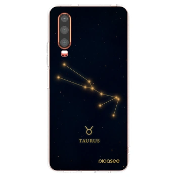 Picasee Huawei P30 Hülle - Transparentes Silikon - TAURUS