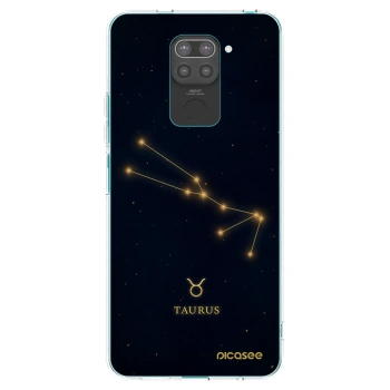 Picasee Xiaomi Redmi Note 9 Hülle - Schwarzes Silikon - TAURUS
