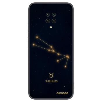 Picasee Xiaomi Redmi Note 9S Hülle - Schwarzes Silikon - TAURUS