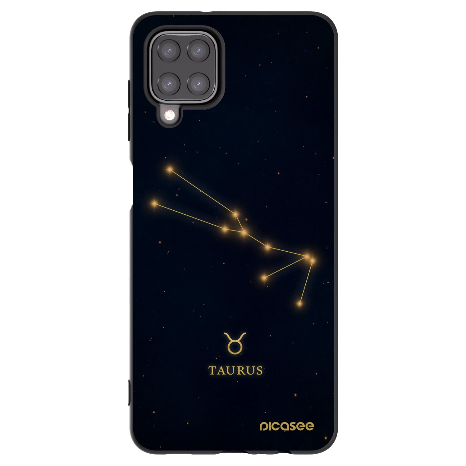 Picasee Samsung Galaxy A12 A125F Hülle - Schwarzes Silikon - TAURUS