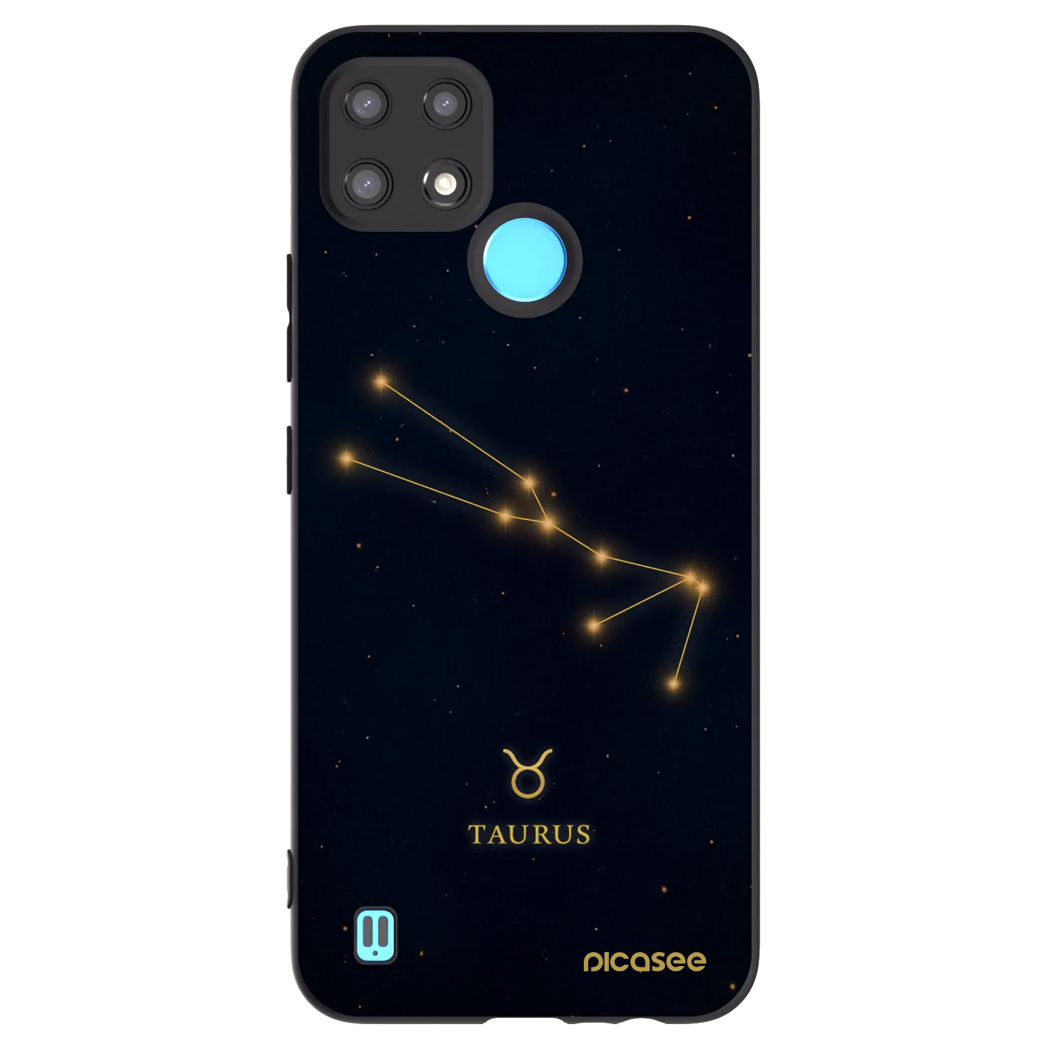 Picasee Realme C21 Hülle - Schwarzes Silikon - TAURUS