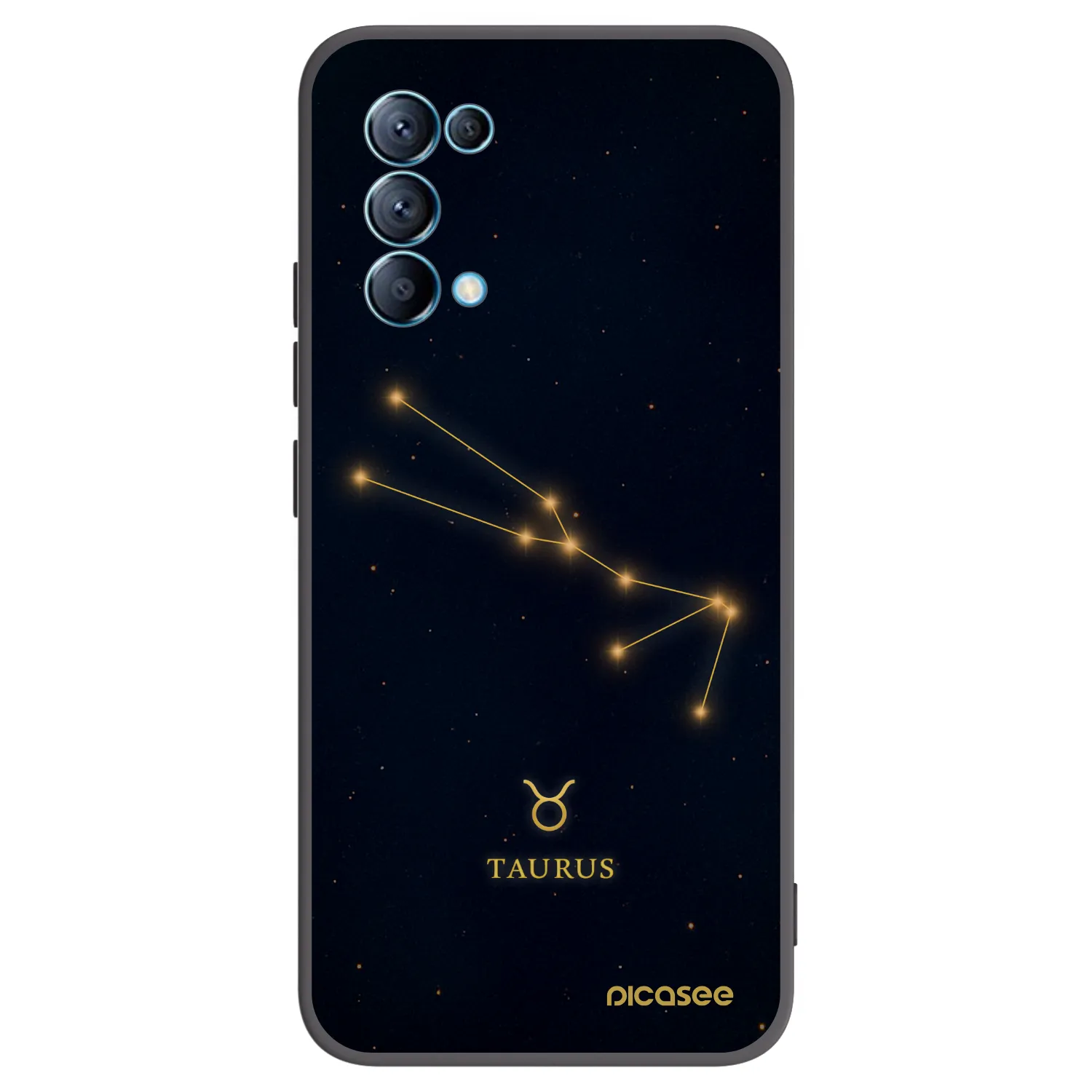 Picasee OPPO A16s Hülle - Schwarzes Silikon - TAURUS