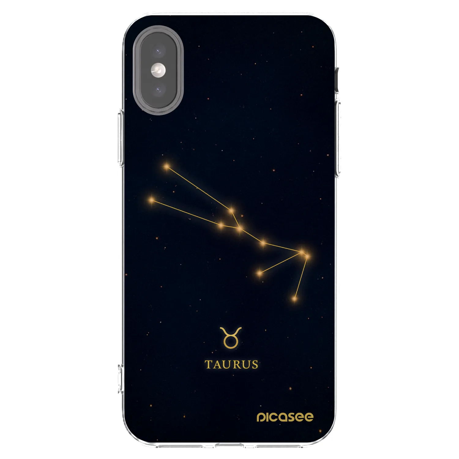 Picasee Apple iPhone X/XS Hülle - Transparentes Silikon - TAURUS