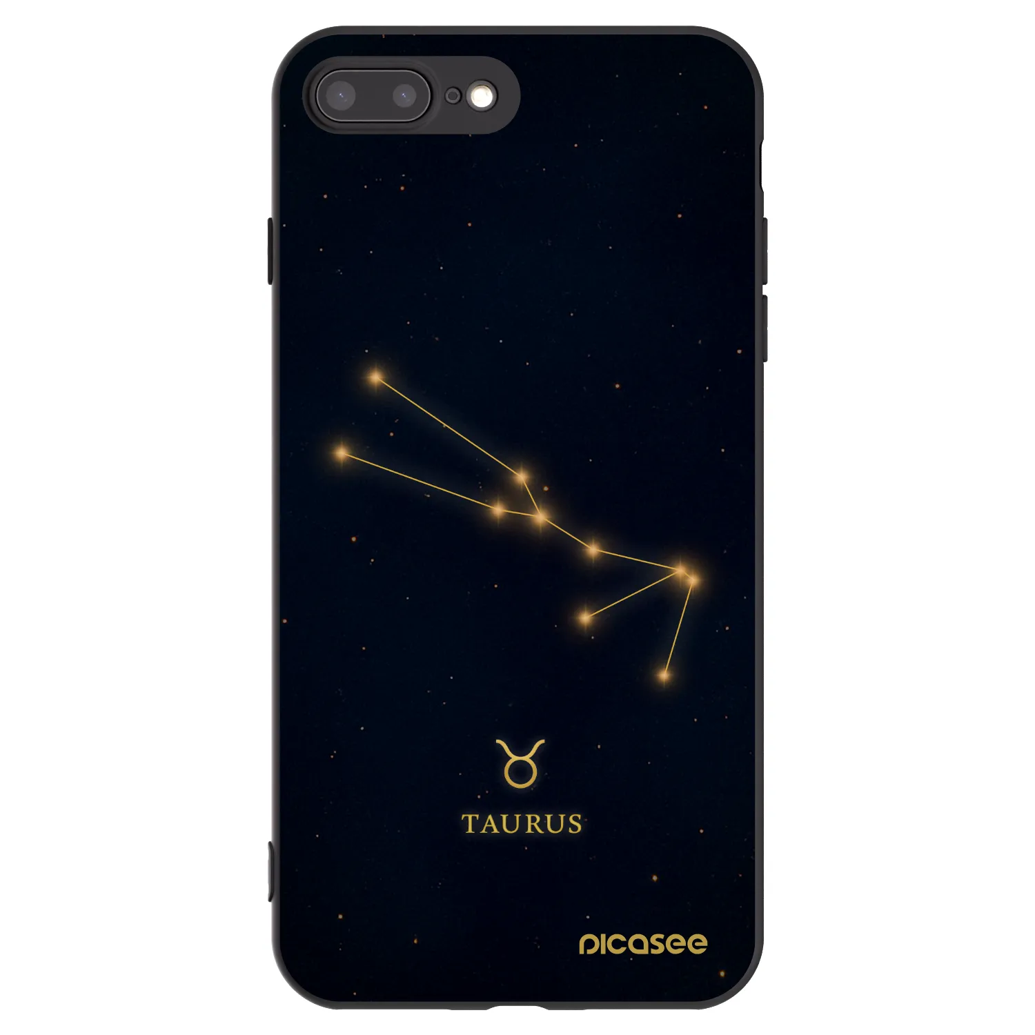 Picasee Apple iPhone 8 Plus Hülle - Schwarzes Silikon - TAURUS