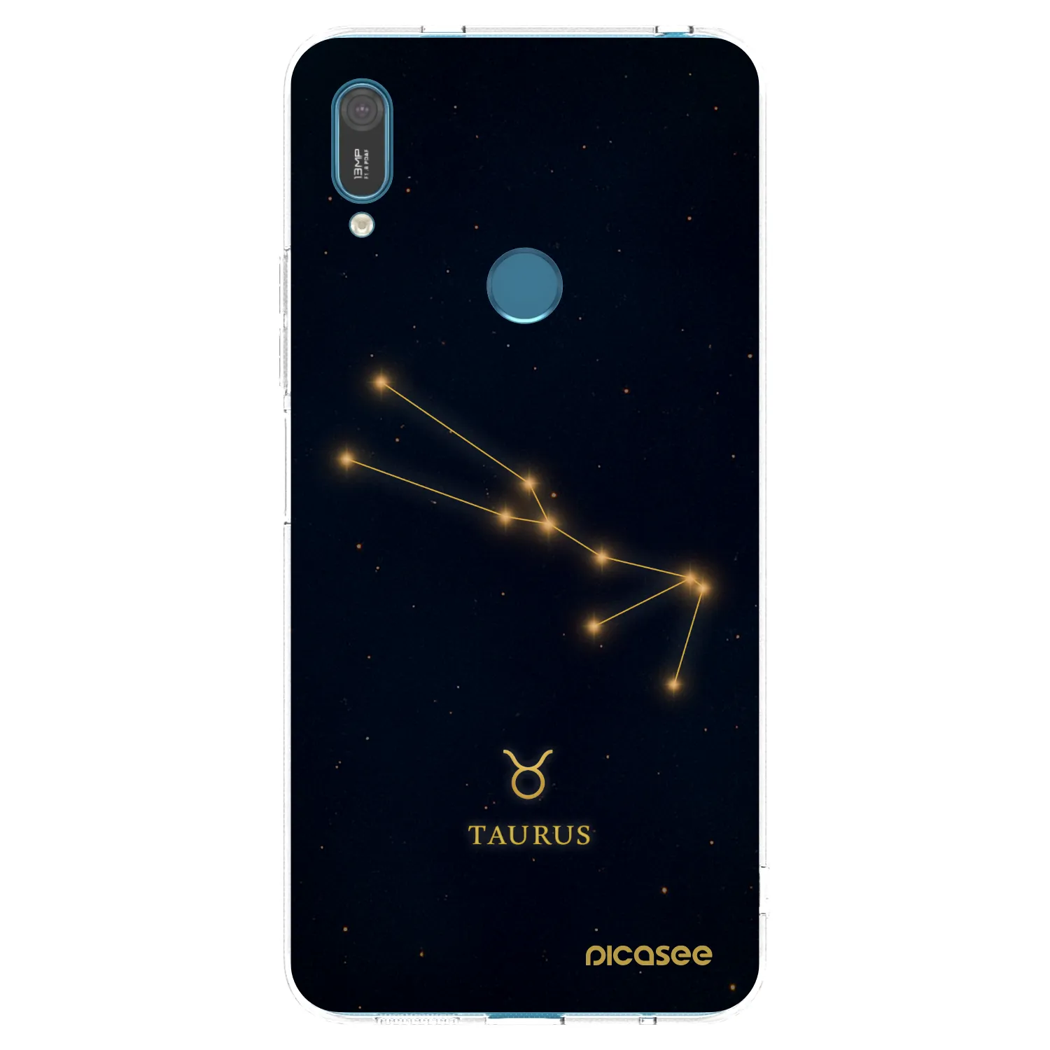 Picasee Huawei Y7 2019 Hülle - Transparentes Silikon - TAURUS